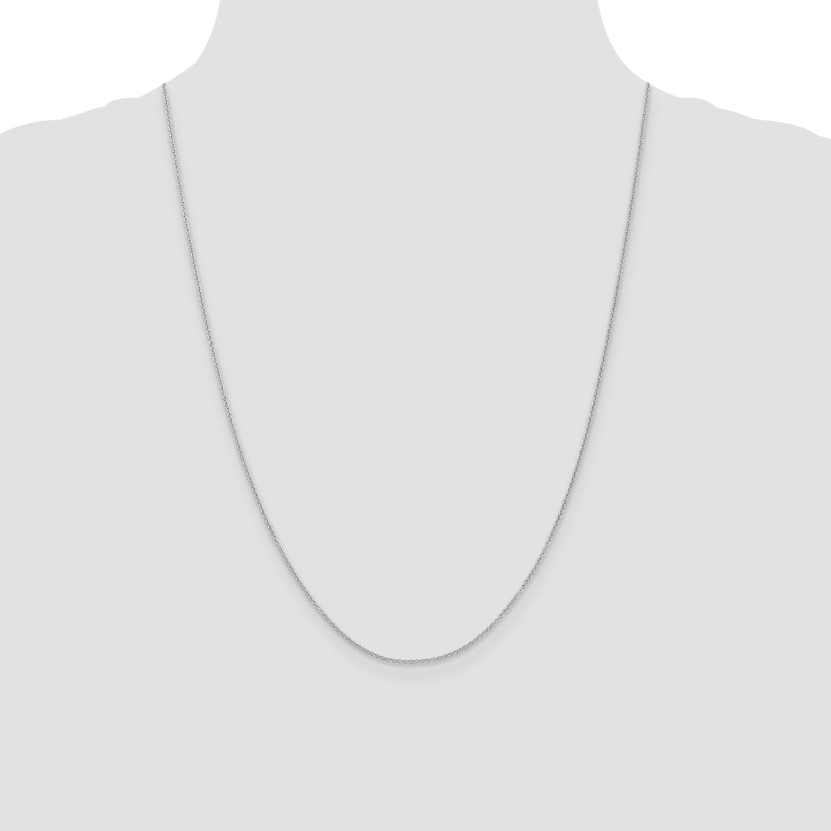 Gold (10K & 14K) Cable Chain - 14k White Gold / 24 in / 1.2 mm