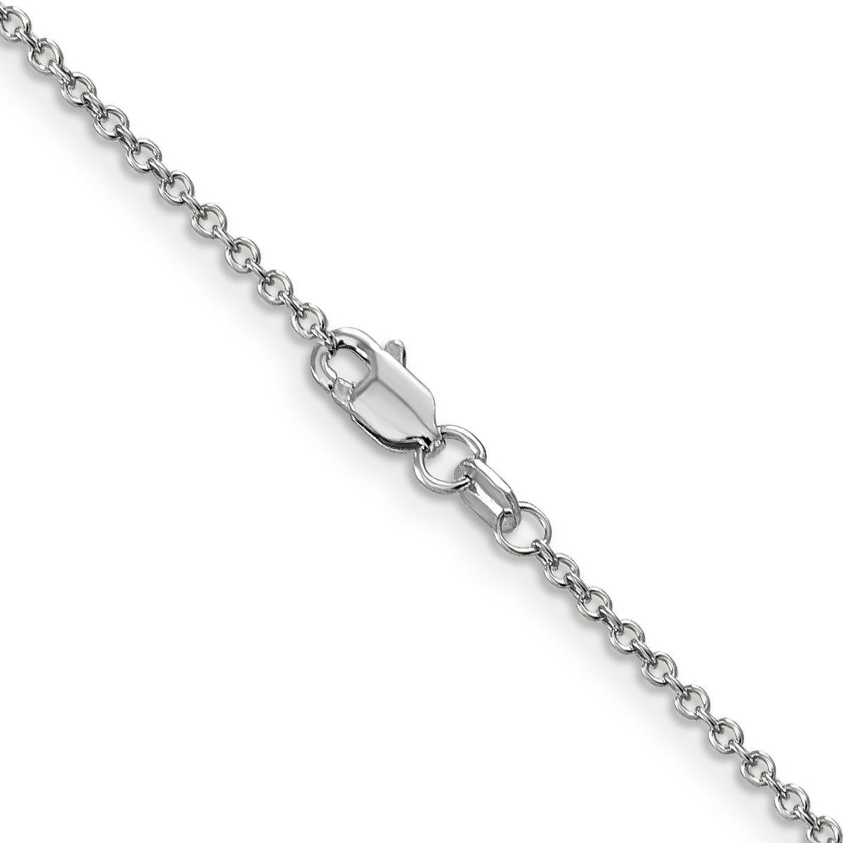 Gold (10K & 14K) Round Open Link Cable Chain - 14k White Gold / 16 in / 1.4 mm, Wide