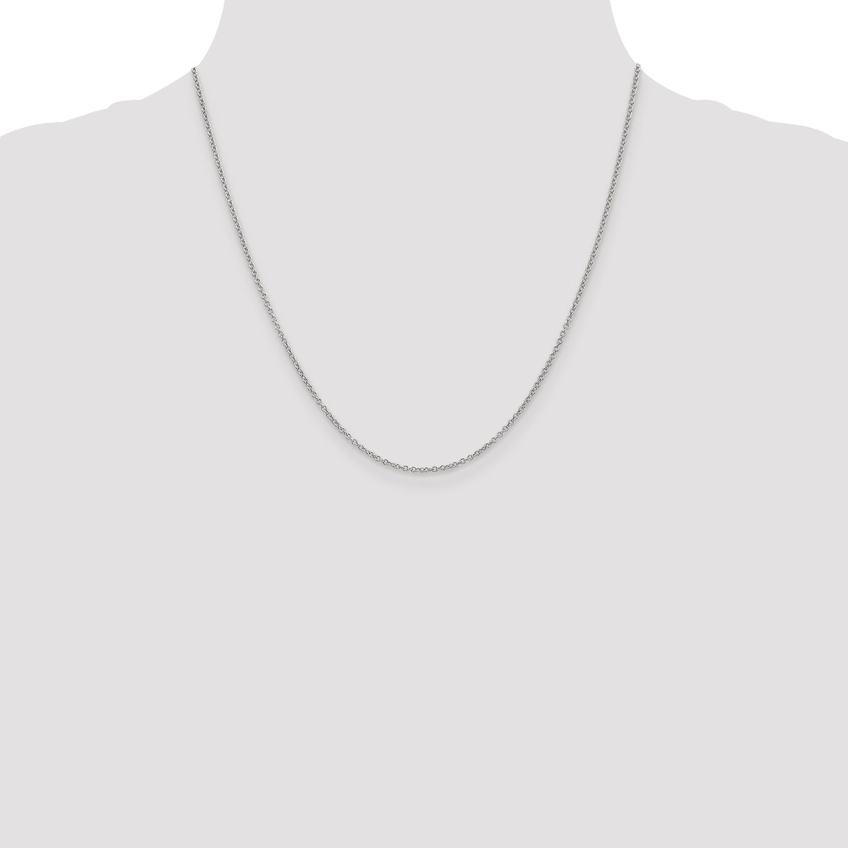 Gold (10K & 14K) Round Open Link Cable Chain - 14k White Gold / 20 in / 1.4 mm, Wide