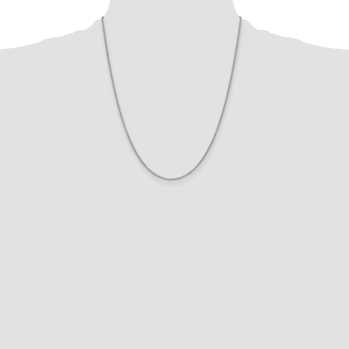Gold (10K & 14K) Round Open Link Cable Chain - 14k White Gold / 22 in / 1.4 mm, Wide