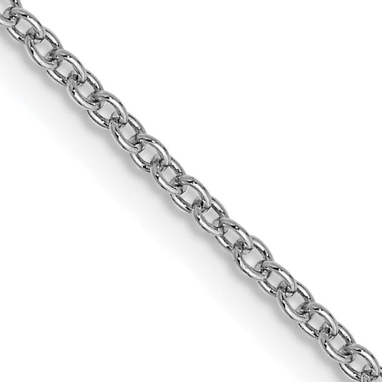 Gold (10K & 14K) Round Open Link Cable Chain - 14k White Gold / 16 in / 1.4 mm, Wide