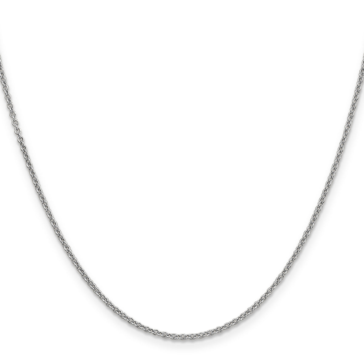 Gold (10K & 14K) Round Open Link Cable Chain - 14k White Gold / 16 in / 1.6 mm