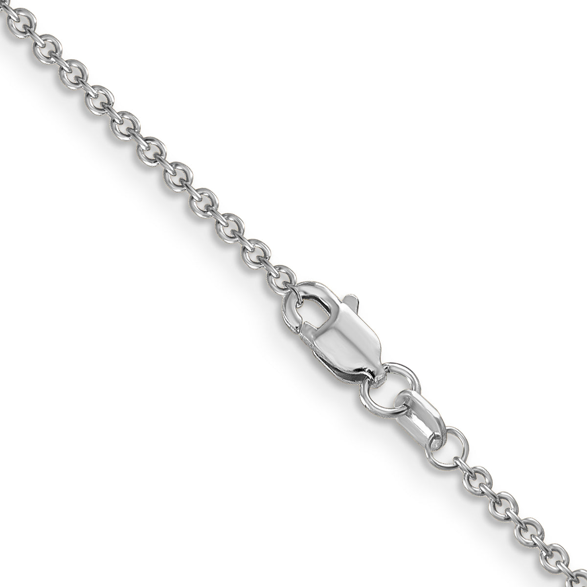 Gold (10K & 14K) Round Open Link Cable Chain - 14k White Gold / 16 in / 1.6 mm