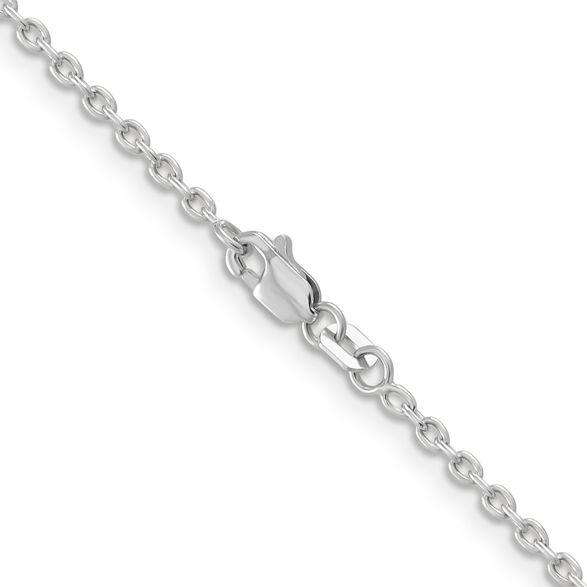 Gold (10K & 14K) Round Open Link Cable Chain - 14k White Gold / 16 in / 2 mm