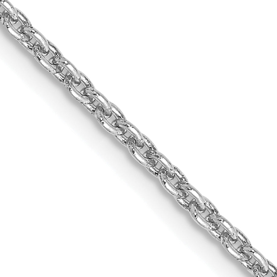 Gold (10K & 14K) Round Open Link Cable Chain - 14k White Gold / 16 in / 2 mm