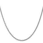 Gold (10K & 14K) Round Open Link Cable Chain - 14k White Gold / 16 in / 2.4 mm