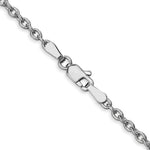 Gold (10K & 14K) Round Open Link Cable Chain - 14k White Gold / 16 in / 2.4 mm
