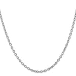 Gold (10K & 14K) Round Open Link Cable Chain - 14k White Gold / 16 in / 3.2 mm