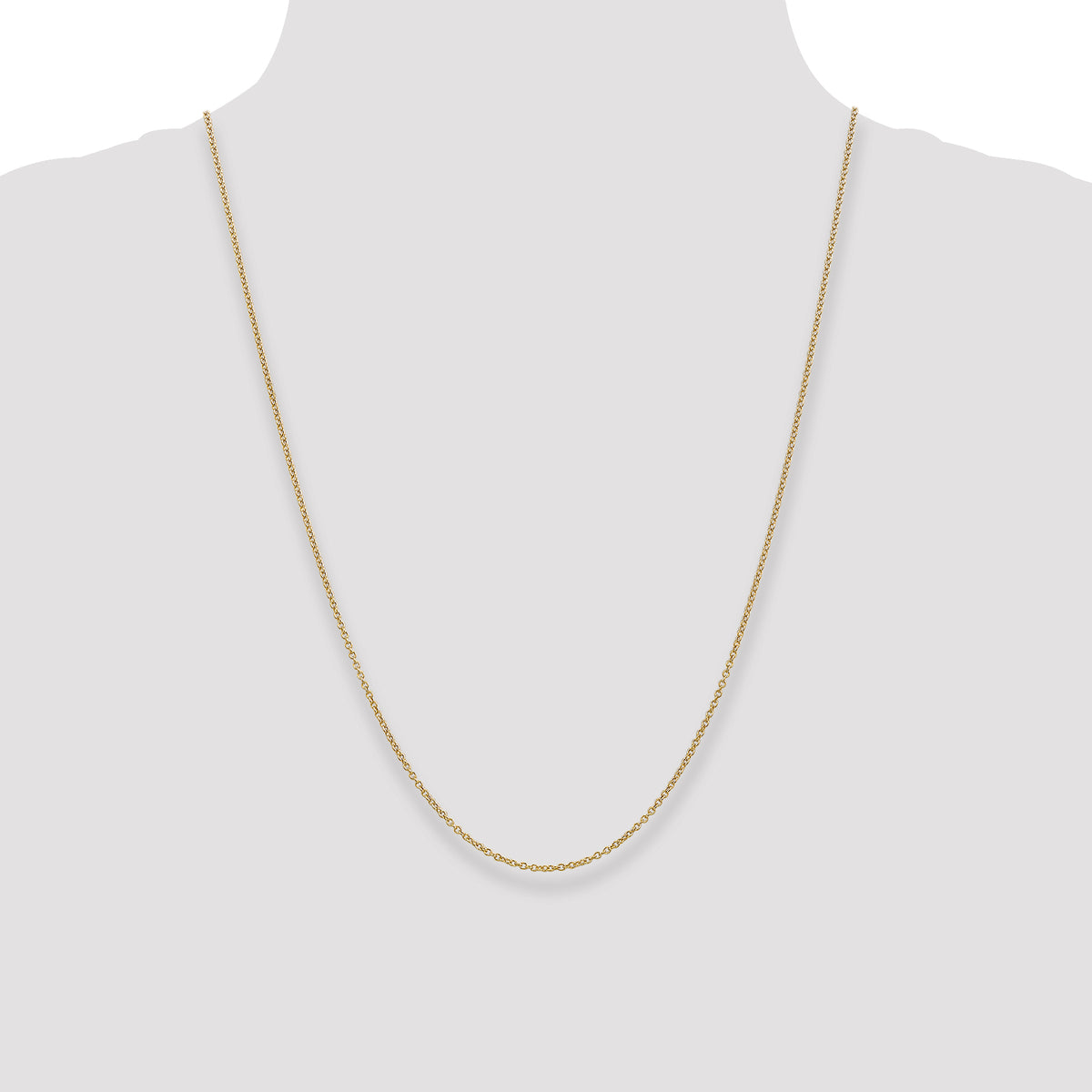 Gold (10K & 14K) Round Open Link Cable Chain - 14k Yellow Gold / 24 in / 1.4 mm, Wide