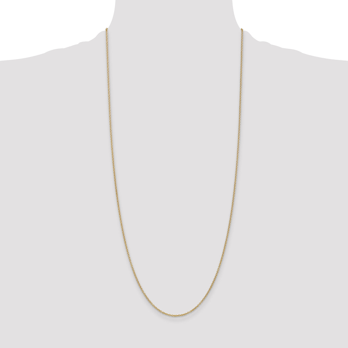 Gold (10K & 14K) Round Open Link Cable Chain - 14k Yellow Gold / 30 in / 1.4 mm, Wide
