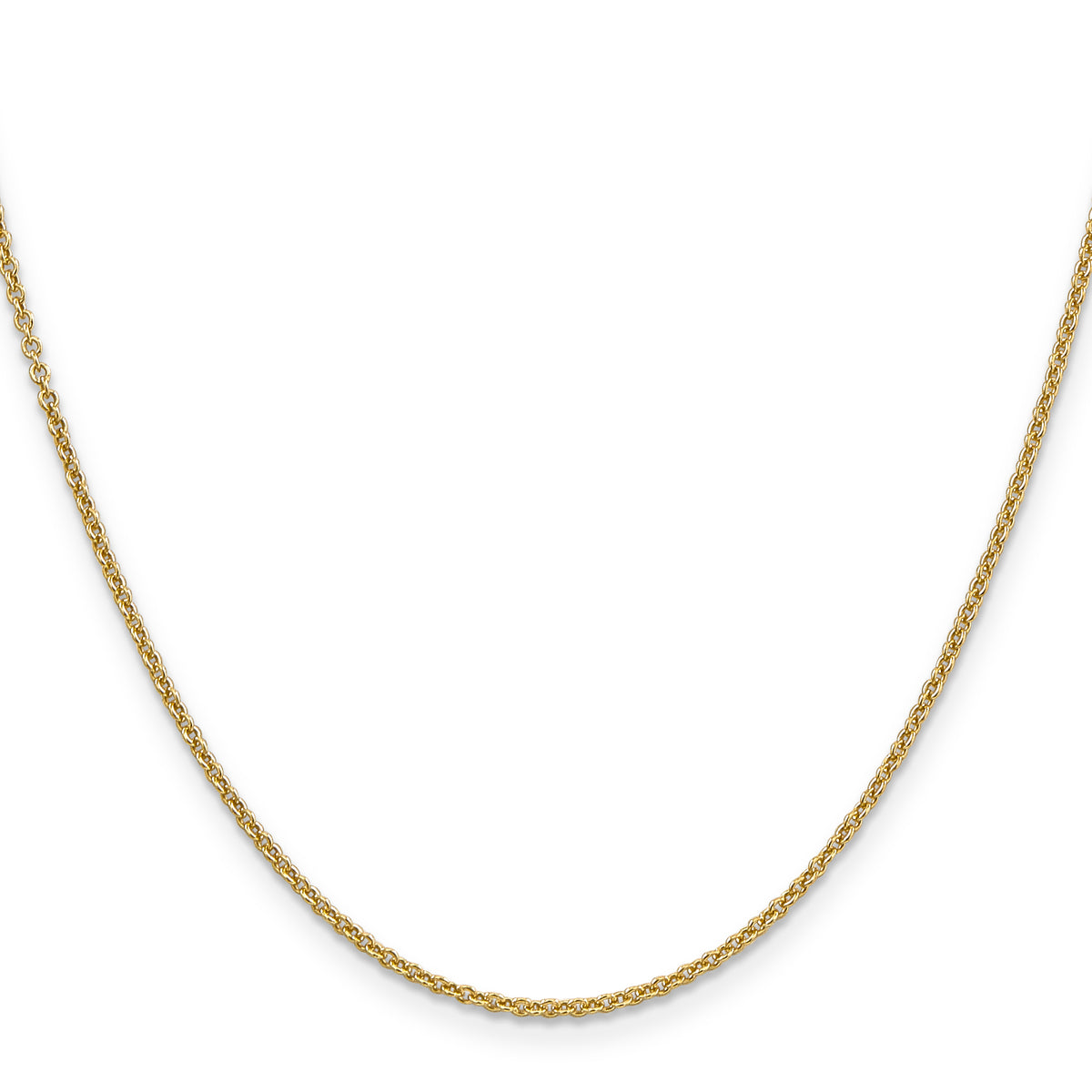 Gold (10K & 14K) Round Open Link Cable Chain - 14k Yellow Gold / 16 in / 1.6 mm