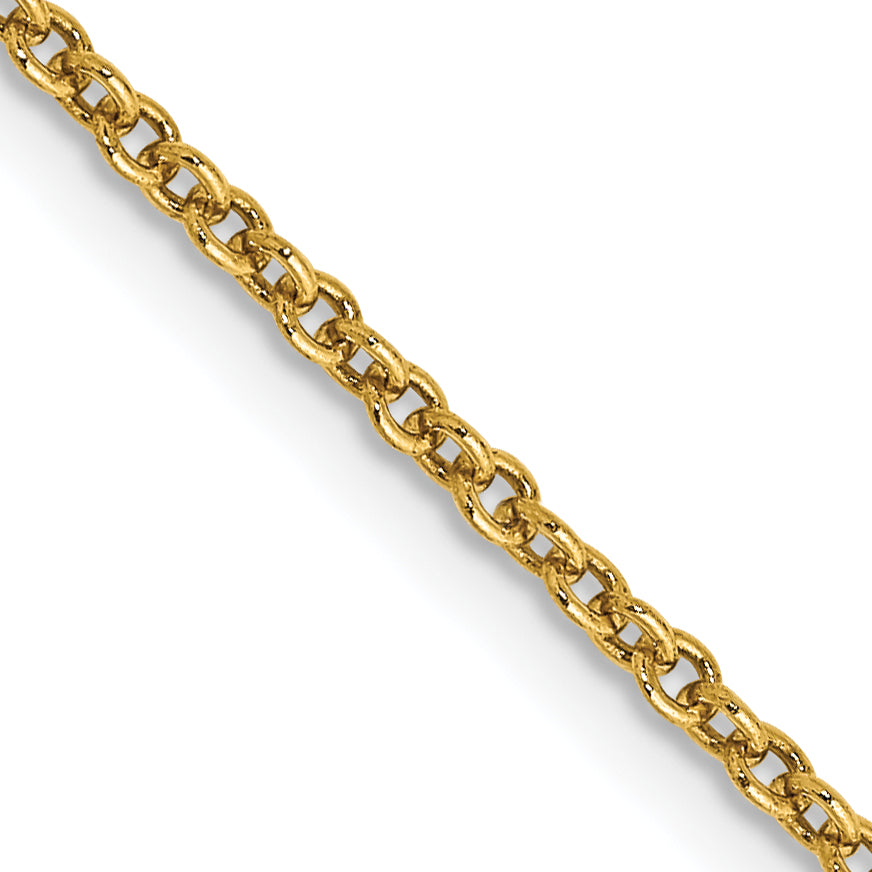 Gold (10K & 14K) Round Open Link Cable Chain - 14k Yellow Gold / 16 in / 1.6 mm