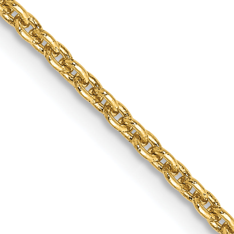 Gold (10K & 14K) Round Open Link Cable Chain - 14k Yellow Gold / 16 in / 2 mm