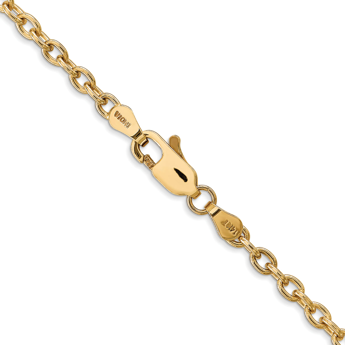 Gold (10K & 14K) Round Open Link Cable Chain - 14k Yellow Gold / 16 in / 3.2 mm