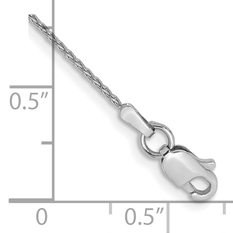 Gold (10K & 14K) Parisian Wheat Chain Anklet - 14k White Gold / 9 in / 1 mm