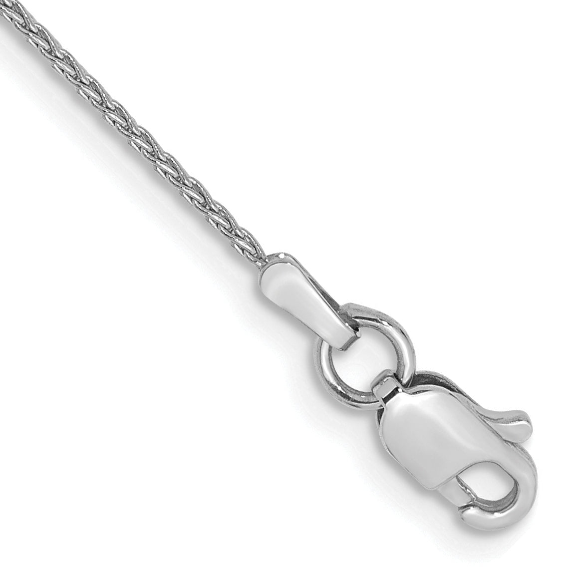 Gold (10K & 14K) Parisian Wheat Chain Anklet - 14k White Gold / 9 in / 1 mm