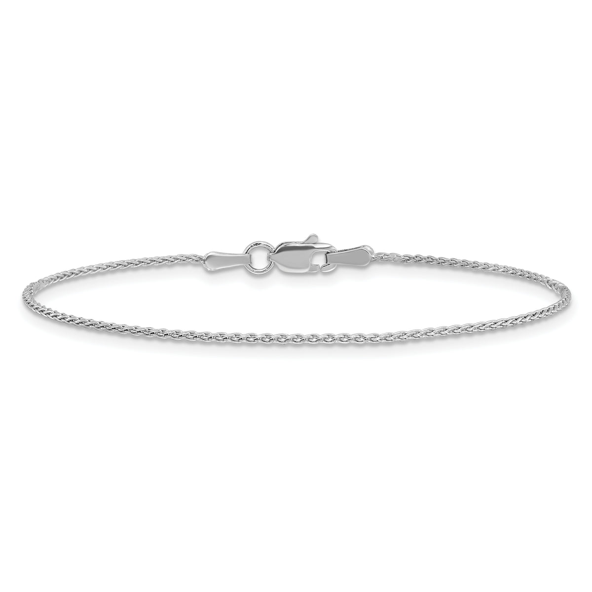Gold (10K & 14K) Parisian Wheat Chain Bracelet - 14k White Gold / 6 in / 1.2 mm