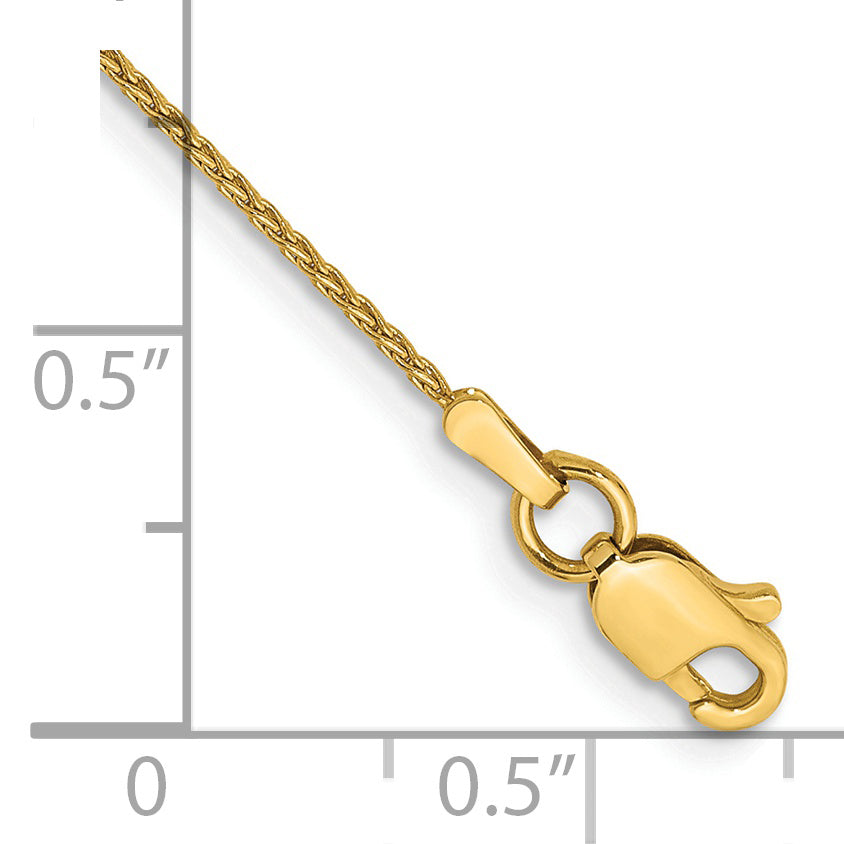 Gold (10K & 14K) Parisian Wheat Chain Bracelet - 14k Yellow Gold / 6 in / 1 mm