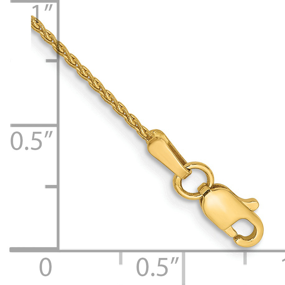 Gold (10K & 14K) Parisian Wheat Chain Anklet - 14k Yellow Gold / 9 in / 1.2 mm