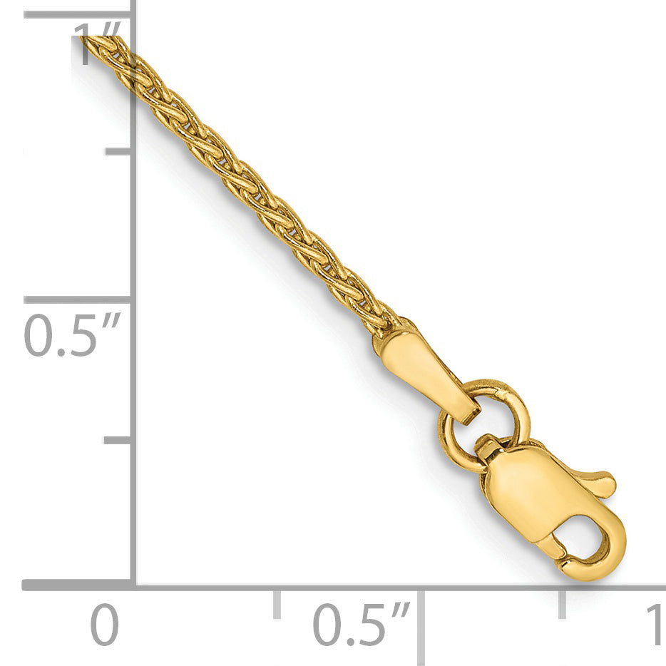 Gold (10K & 14K) Parisian Wheat Chain Bracelet - 14k Yellow Gold / 6 in / 1.5 mm