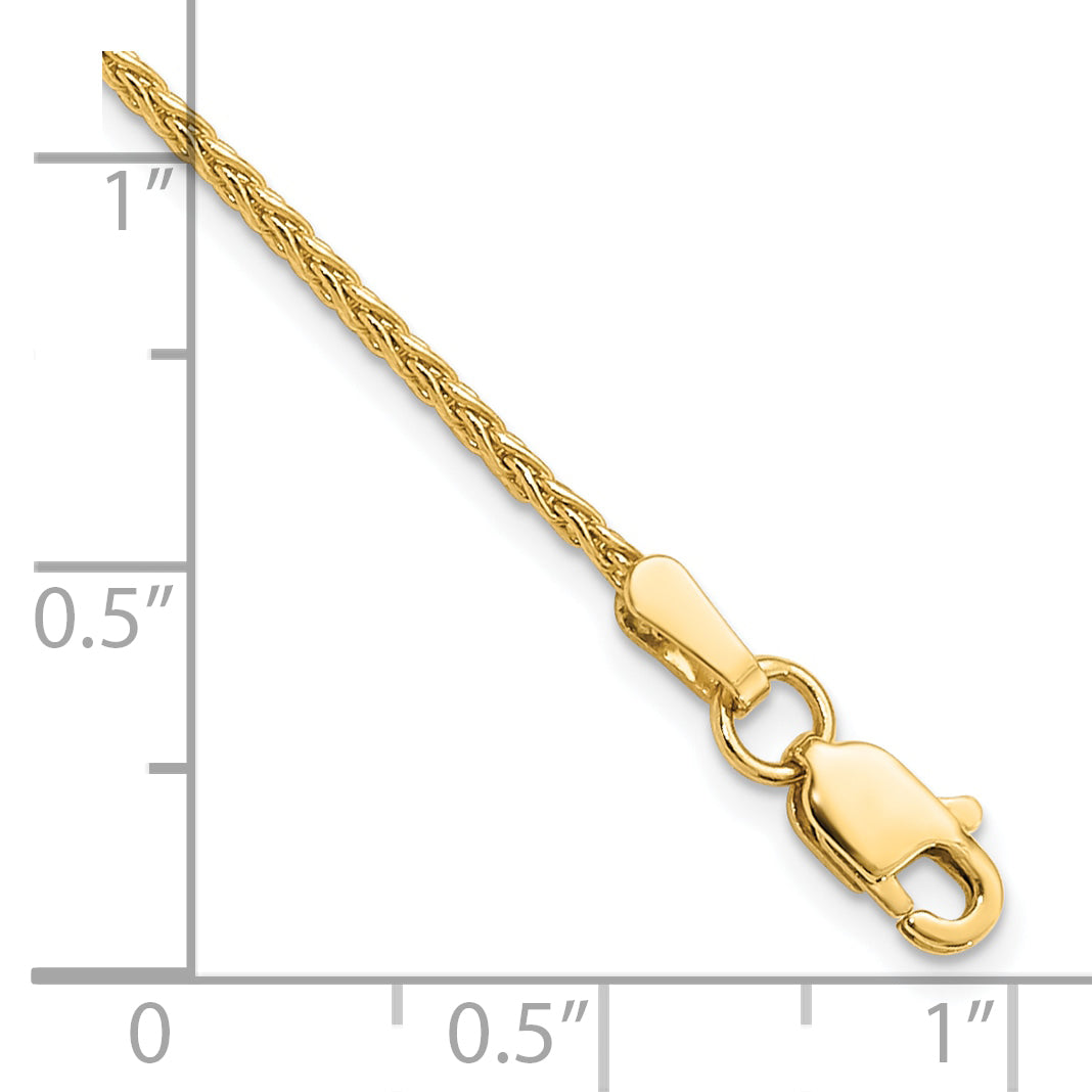 Gold (10K & 14K) Parisian Wheat Chain Anklet - 14k Yellow Gold / 9 in / 1.5 mm