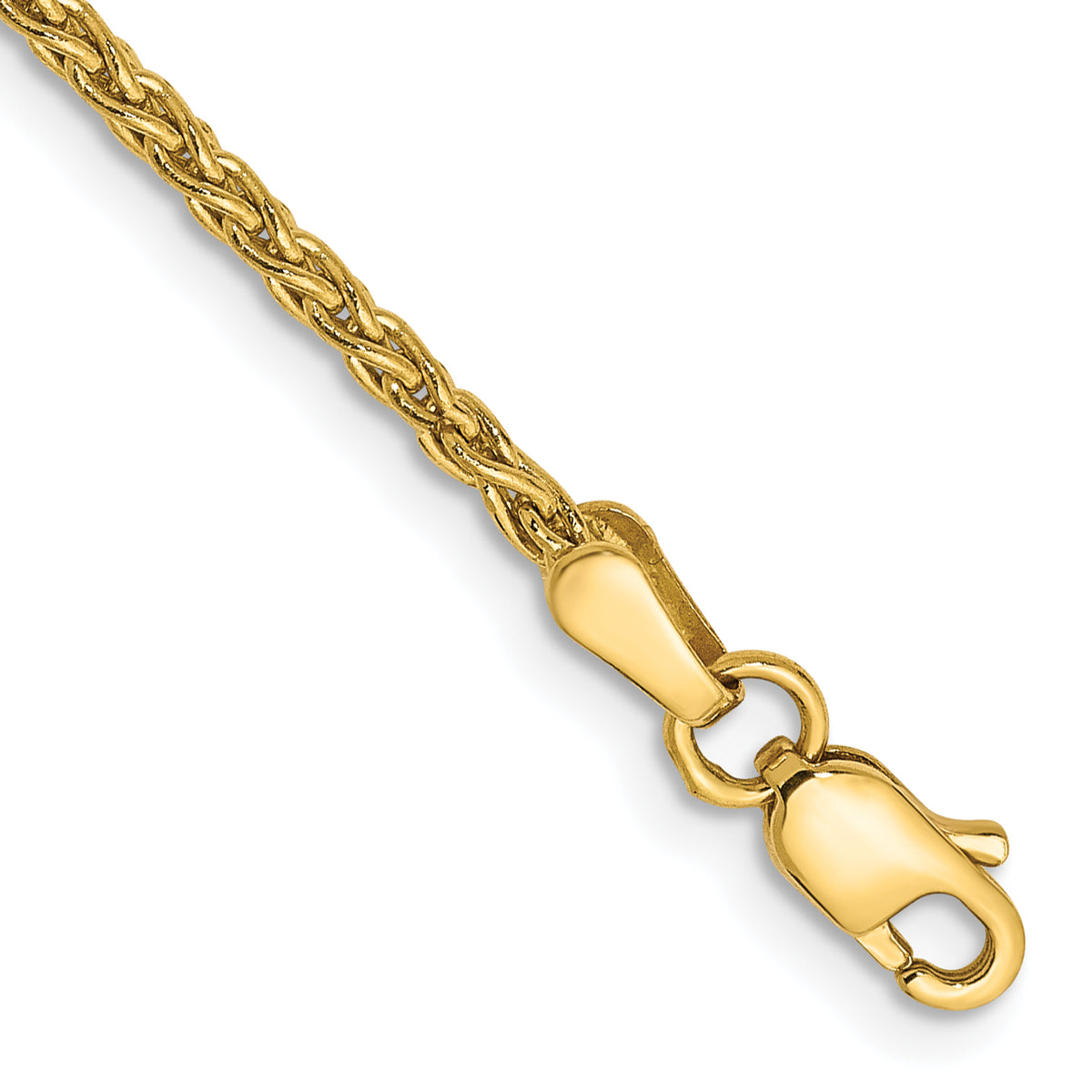 Gold (10K & 14K) Parisian Wheat Chain Bracelet - 14k Yellow Gold / 7 in / 1.75 mm
