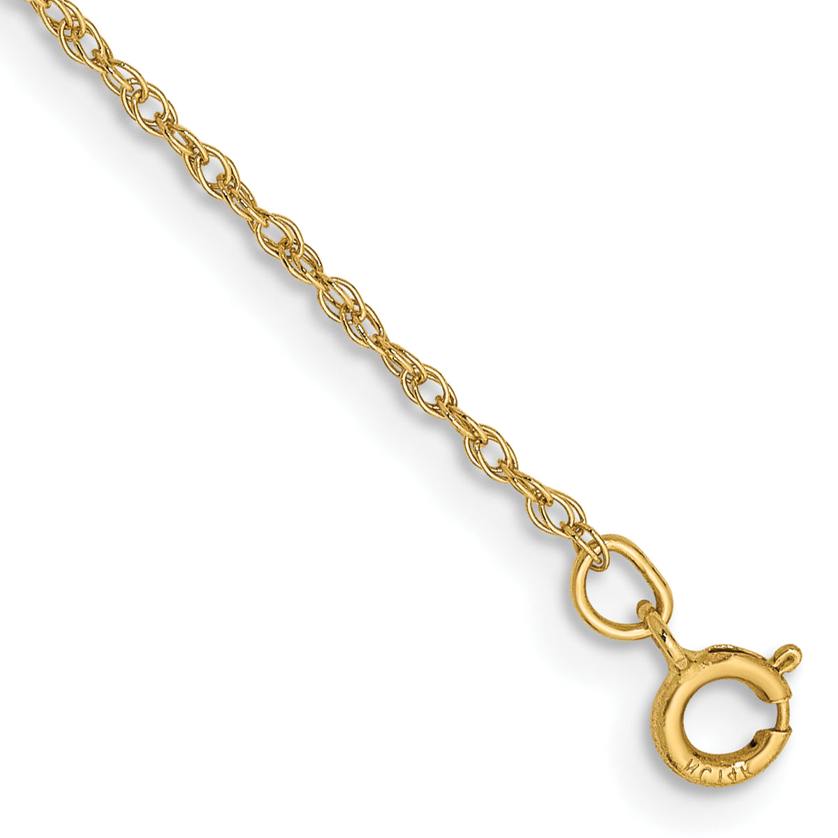 Gold (14K & 10K) Baby Rope Chain Bracelet - 14k Yellow Gold / 8 in