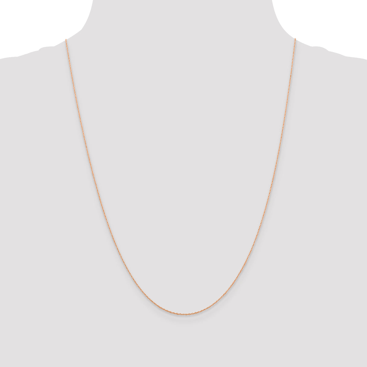 Gold (14K & 10K) Baby Rope Chain - 14k Rose Gold / 24 in / 0.5 mm