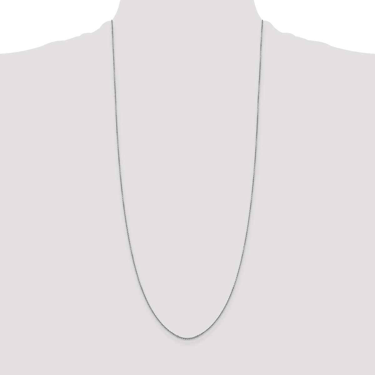 Gold (10K & 14K) Diamond-Cut Round Open Link Cable Chain - 14k White Gold / 30 in / 0.9 mm