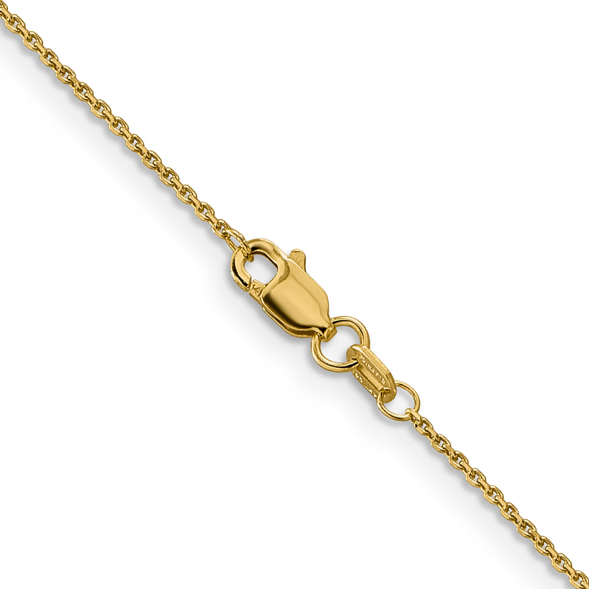 Gold (10K & 14K) Diamond-Cut Round Open Link Cable Chain - 14k Yellow Gold / 16 in / 0.9 mm