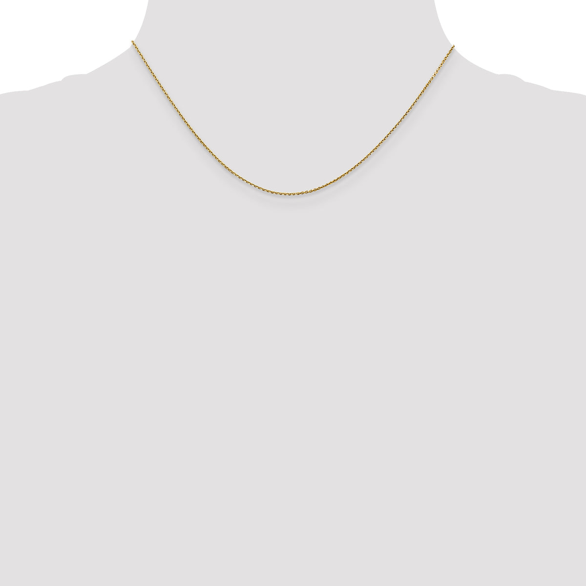 Gold (10K & 14K) Diamond-Cut Round Open Link Cable Chain - 14k Yellow Gold / 16 in / 0.9 mm
