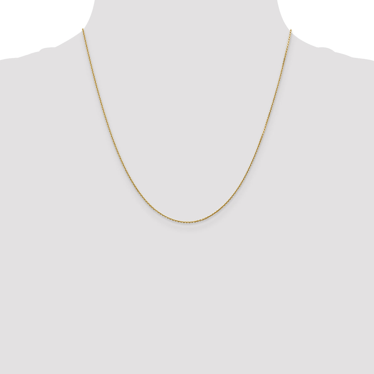 Gold (10K & 14K) Diamond-Cut Round Open Link Cable Chain - 14k Yellow Gold / 20 in / 0.9 mm