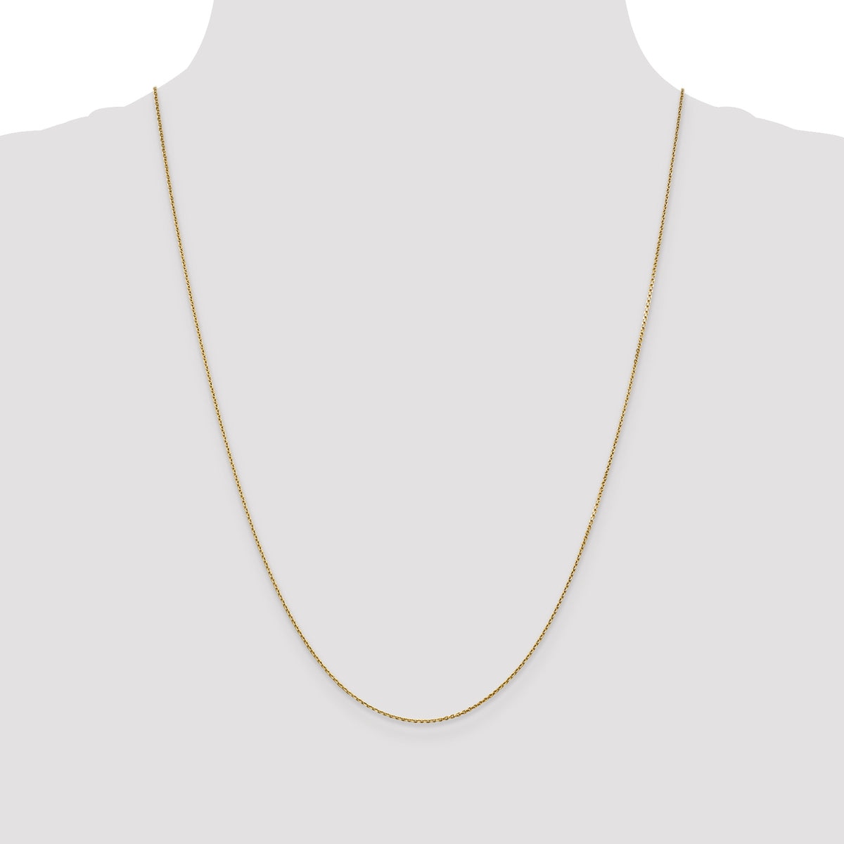 Gold (10K & 14K) Diamond-Cut Round Open Link Cable Chain - 14k Yellow Gold / 24 in / 0.9 mm
