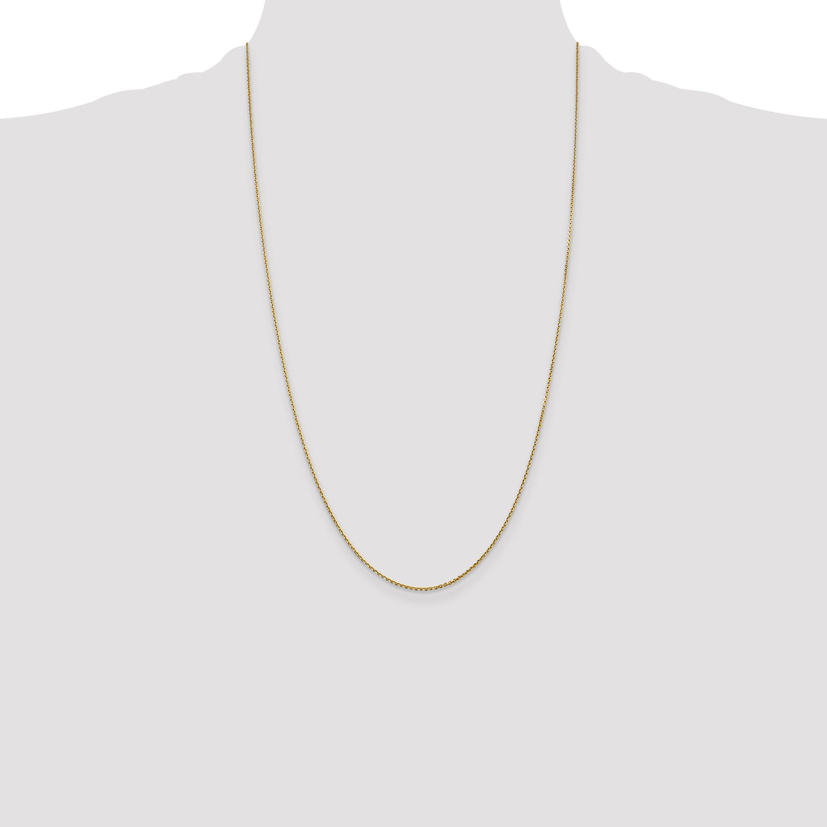 Gold (10K & 14K) Diamond-Cut Round Open Link Cable Chain - 14k Yellow Gold / 26 in / 0.9 mm