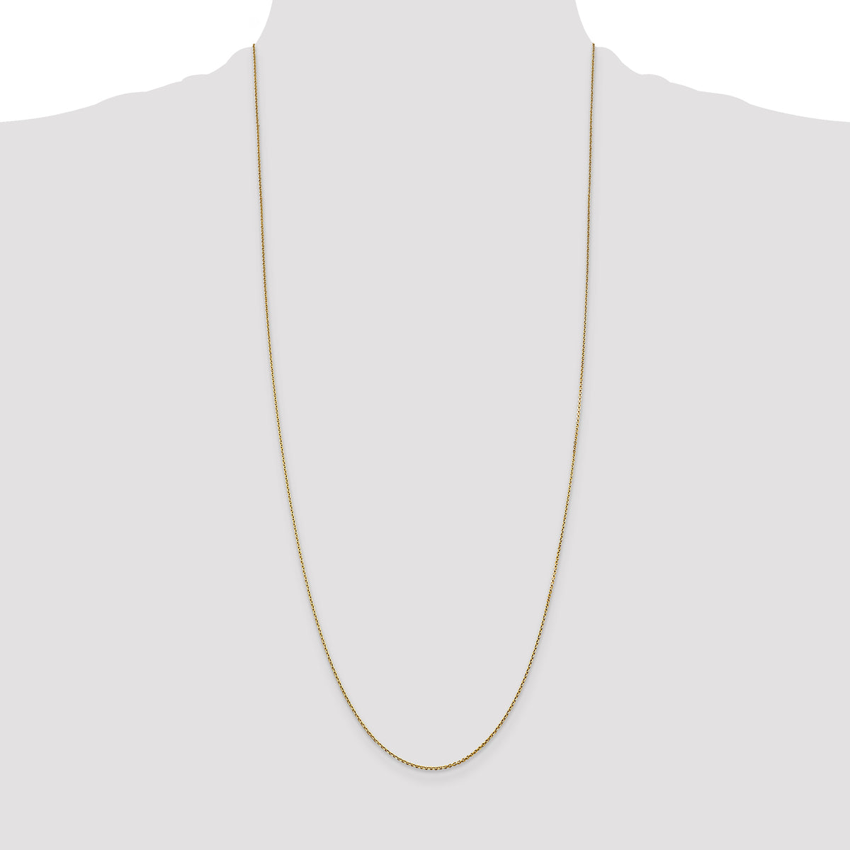 Gold (10K & 14K) Diamond-Cut Round Open Link Cable Chain - 14k Yellow Gold / 30 in / 0.9 mm
