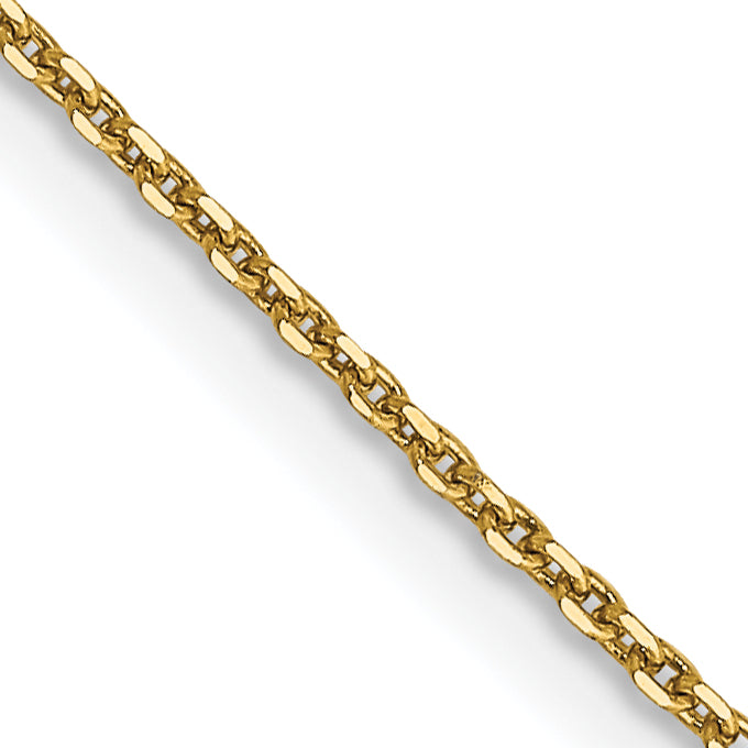 Gold (10K & 14K) Diamond-Cut Round Open Link Cable Chain - 14k Yellow Gold / 16 in / 0.9 mm