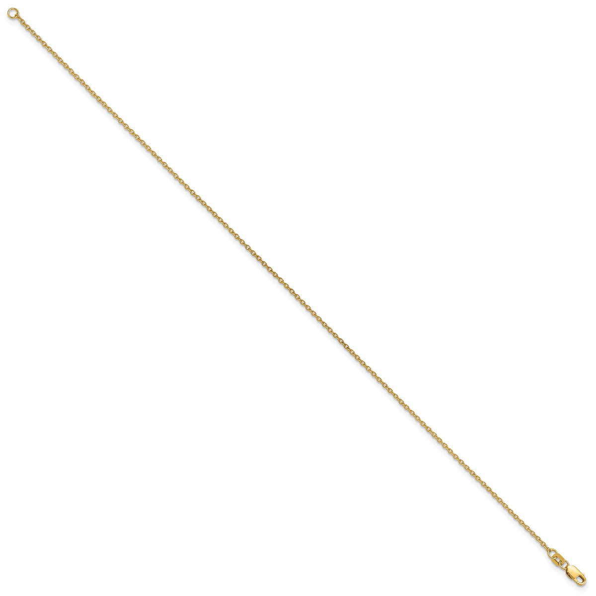 Gold (10K & 14K) Forzantina Cable Chain Anklet - 14k Yellow Gold / 10 in / 1.4 mm