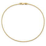 Gold (10K & 14K) Forzantina Cable Chain Anklet - 14k Yellow Gold / 10 in / 1.4 mm