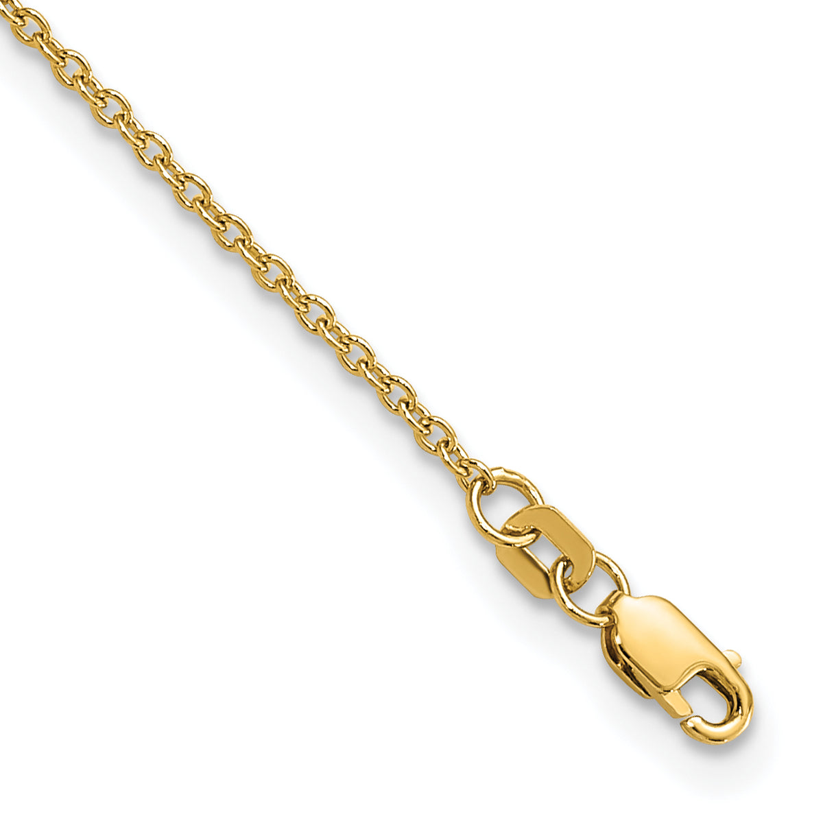 Gold (10K & 14K) Forzantina Cable Chain Anklet - 14k Yellow Gold / 10 in / 1.4 mm