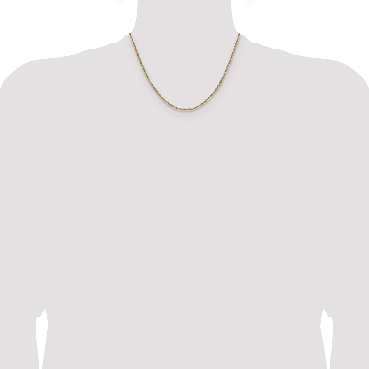 Gold (10K & 14K) Singapore Chain - 14k Gold with White Rhodium / 18 in / 1.65 mm