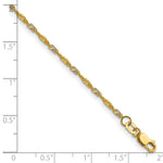 Gold (10K & 14K) Singapore Chain Bracelet - 14k Gold with White Rhodium / 8 in / 1.65 mm