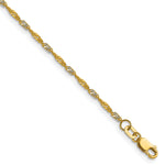 Gold (10K & 14K) Singapore Chain Bracelet - 14k Gold with White Rhodium / 8 in / 1.65 mm