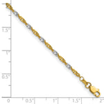 Gold (10K & 14K) Singapore Chain Bracelet - 14k Gold with White Rhodium / 7 in / 1.9 mm