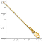 Gold (14K) Diamond-cut Forzantine Cable Chain Anklet - 14k Yellow Gold / 10 in / 1 mm