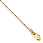 Gold (14K) Diamond-cut Forzantine Cable Chain Anklet - 14k Yellow Gold / 10 in / 1 mm