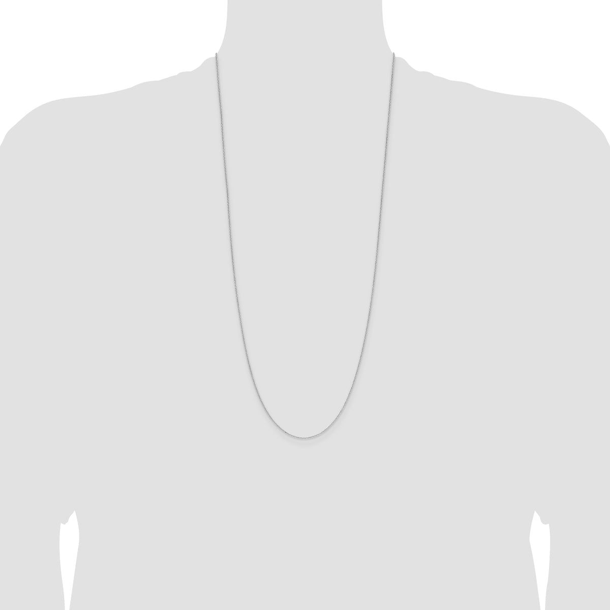 Gold (14K) Diamond-cut Forzantine Cable Chain - 14k White Gold / 30 in / 1 mm