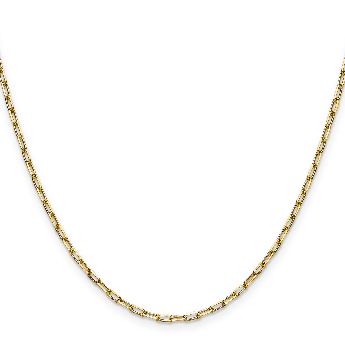 Gold (14K) Solid Beveled Paperclip Link Chain - 14k Yellow Gold / 16 in / 2.1 mm