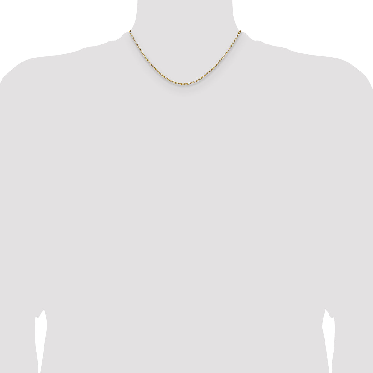 Gold (14K) Solid Beveled Paperclip Link Chain - 14k Yellow Gold / 16 in / 2.1 mm