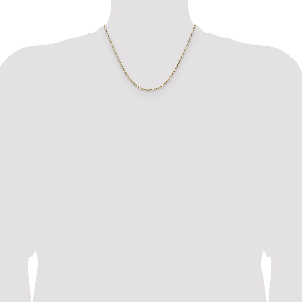 Gold (14K) Solid Beveled Paperclip Link Chain - 14k Yellow Gold / 18 in / 2.1 mm