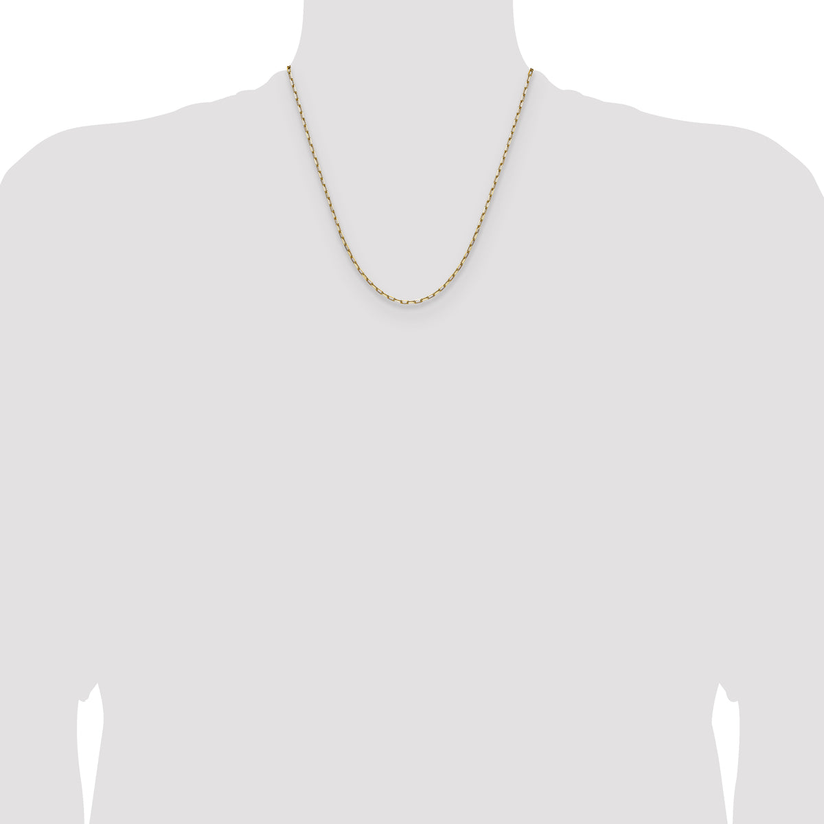 Gold (14K) Solid Beveled Paperclip Link Chain - 14k Yellow Gold / 20 in / 2.1 mm